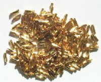 10 grams of 6x1.5mm Gold Plated Twisted Liquid Metal Tube Beads